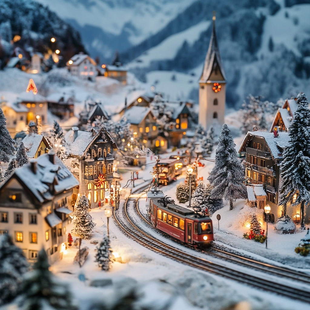 Model train winter