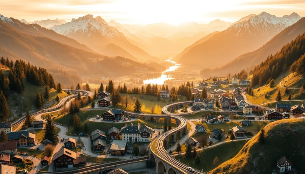 Swiss model railway layout